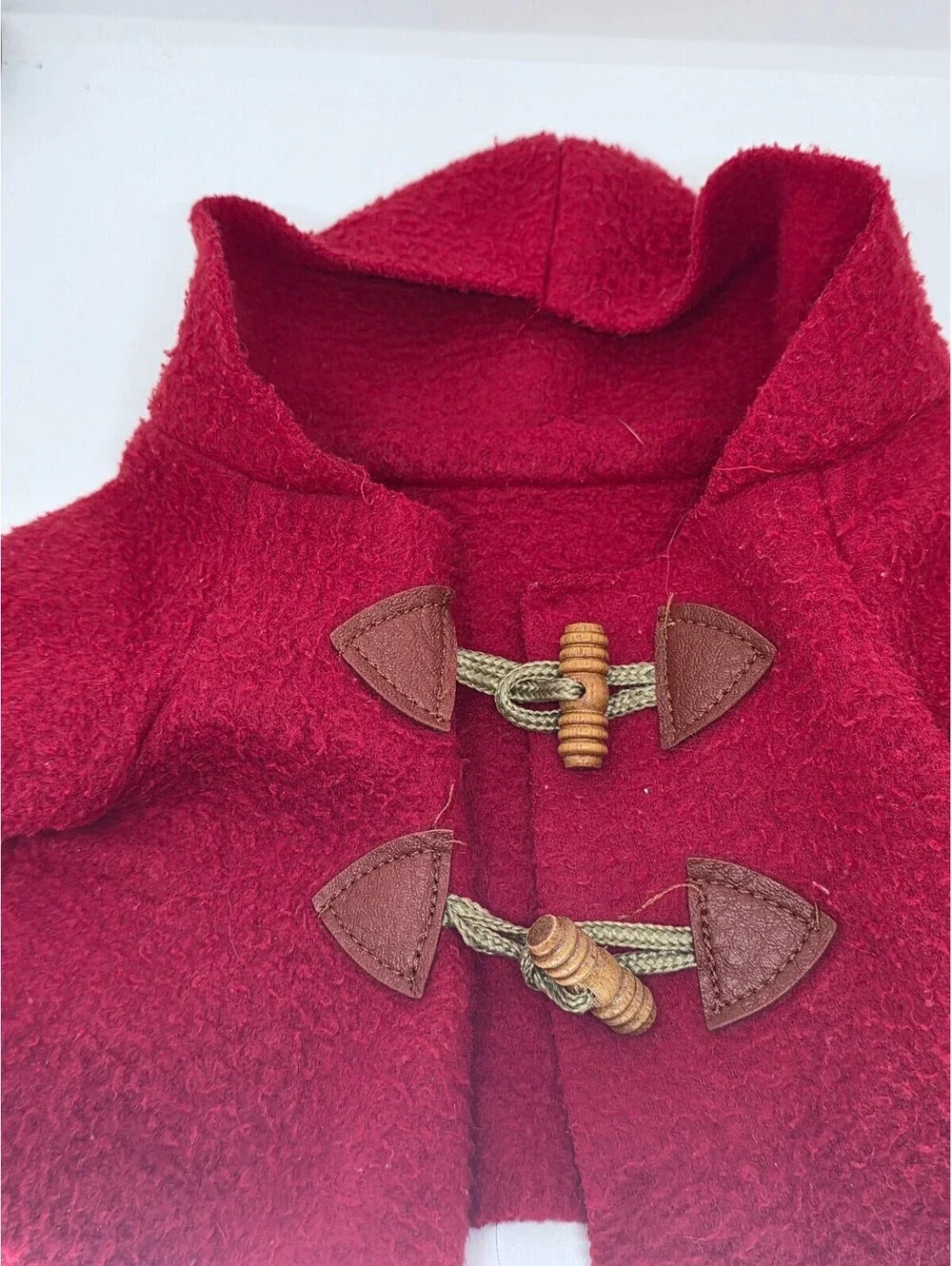 Vintage Paddington Bear Plush Replacement Clothes Red Duffle Coat Green Hat